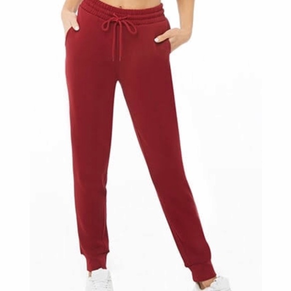 Red fleece lined joggers - Picture 6 of 7